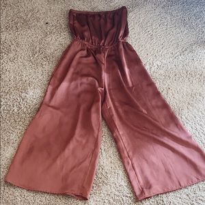 Urban Outfitters Cropped Jumpsuit - Rust